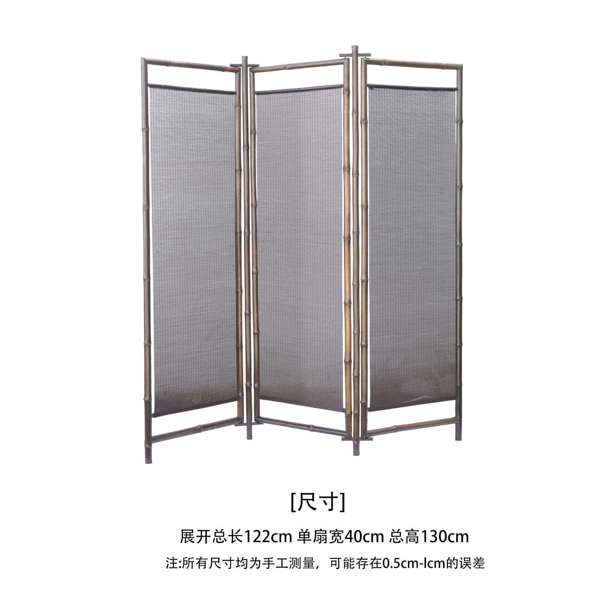 古典紫竹细丝矮屏风 茶室空间 中式隔断玄关可折叠移动半透折屏