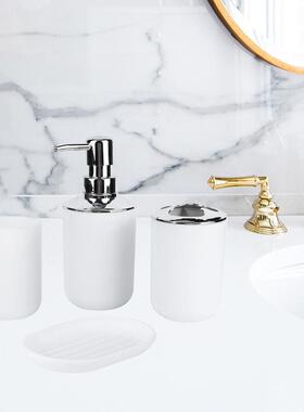 4pcs ABS Plastic Bathroom Accessories Set Toothbrush Cup Too