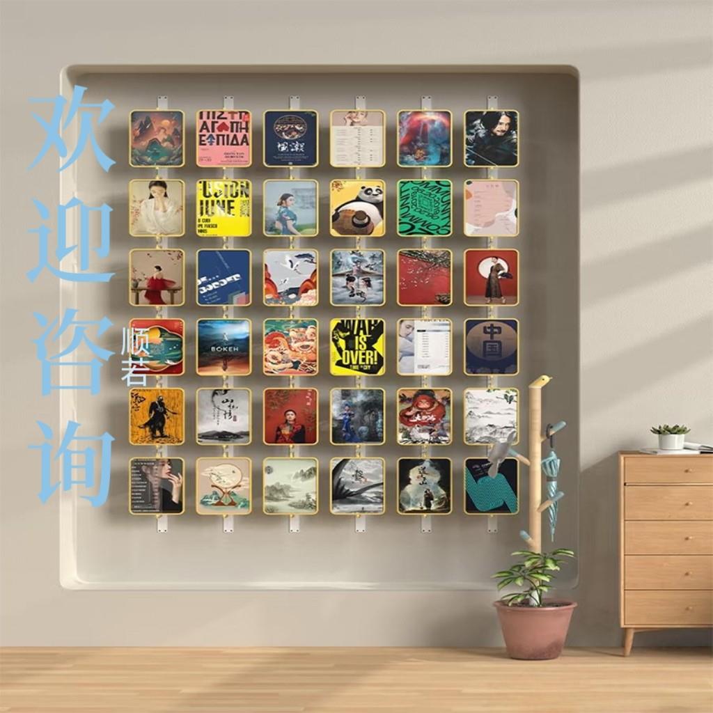 翻转不锈钢相框照片展示架光轴压克力装饰画 画框客厅饭厅卧室挂