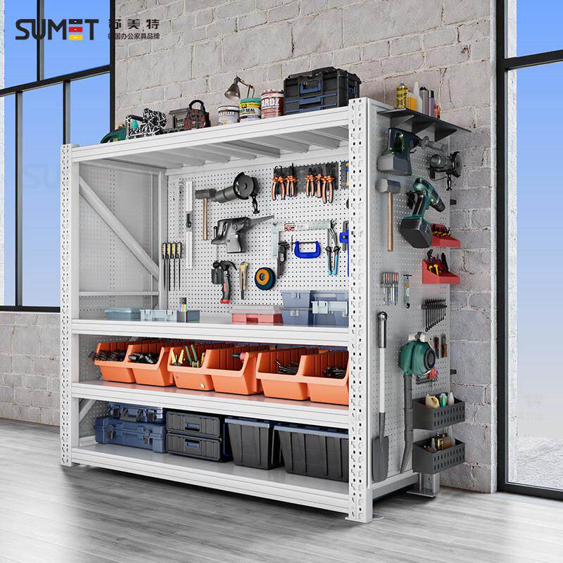 工具收纳层架侧面洞洞板仓储货架多层置物架挂墙板五金放置整理架