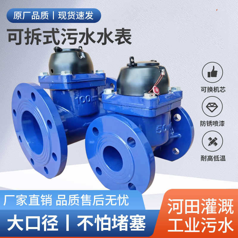 工业污水表灌溉可拆干式冷水表大通径不拥堵污水法兰水表干式可拆