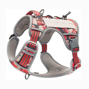 工厂定制宠物胸背中大型犬狗狗胸背带牵引绳尼龙魔术贴训练狗背带