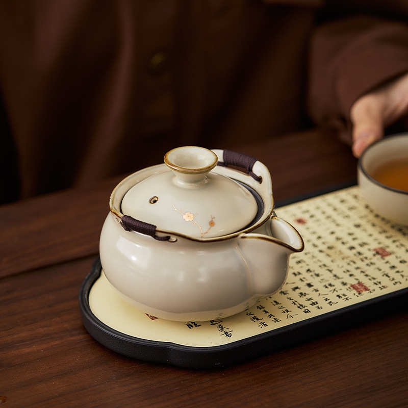 汝窑旅行茶具套装便携式快客一壶三杯商务活动送客户伴手礼品定制