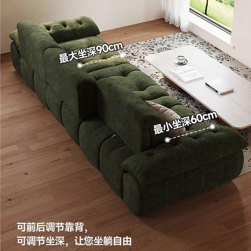 棉花糖超大坐深靠背可调节客厅大小户型直排云漫雪尼尔布艺沙发