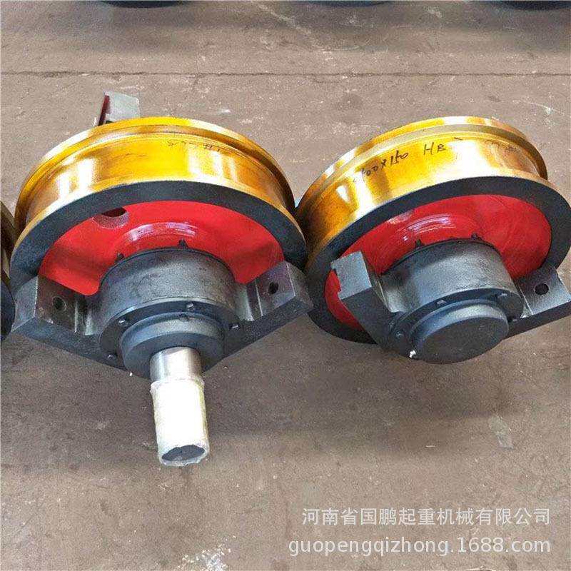 10T电动双梁桥式起重机车轮组航吊运行双缘大轮直径700套装车轮组