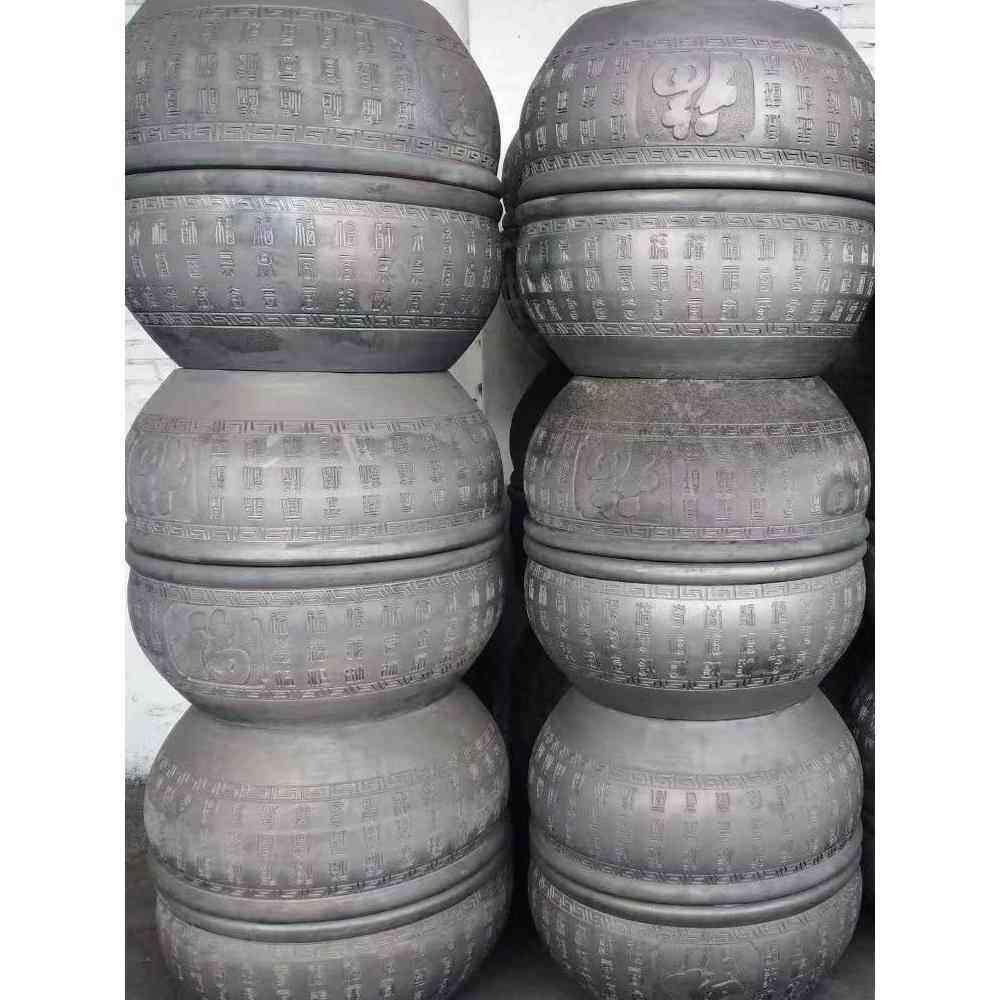 老北京鱼盆庭院老式古陶瓷水养金鱼泥瓦缸客厅超大黑陶白富鱼缸