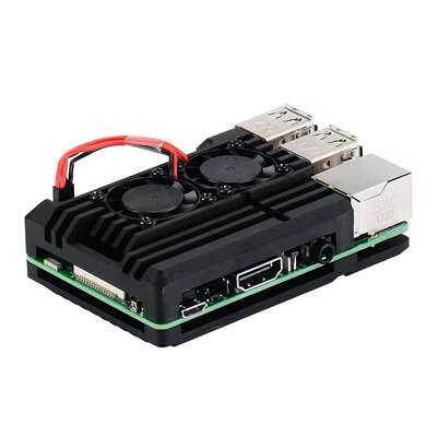 树莓派盔甲外壳 RaspberryPi2b/3B/3b+铝合金散热外壳 双风扇盒子