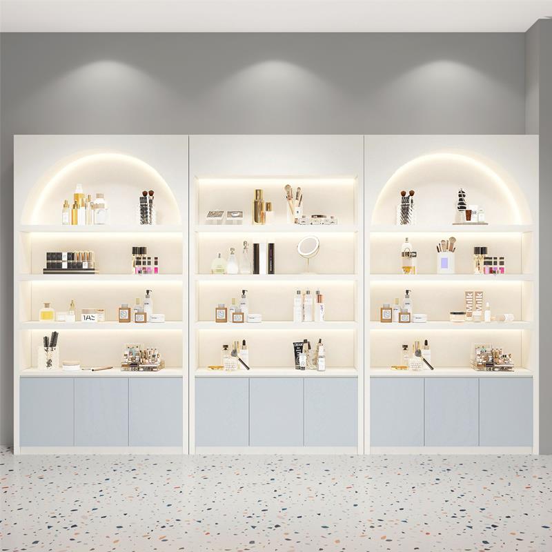 [香港包邮]烤漆美容院产品柜简约现代甲油化妆品展示柜橱窗直播间