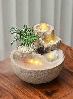 转运球办公室流水摆件循环水鱼池风水球鱼缸水景生财桌面装饰假山