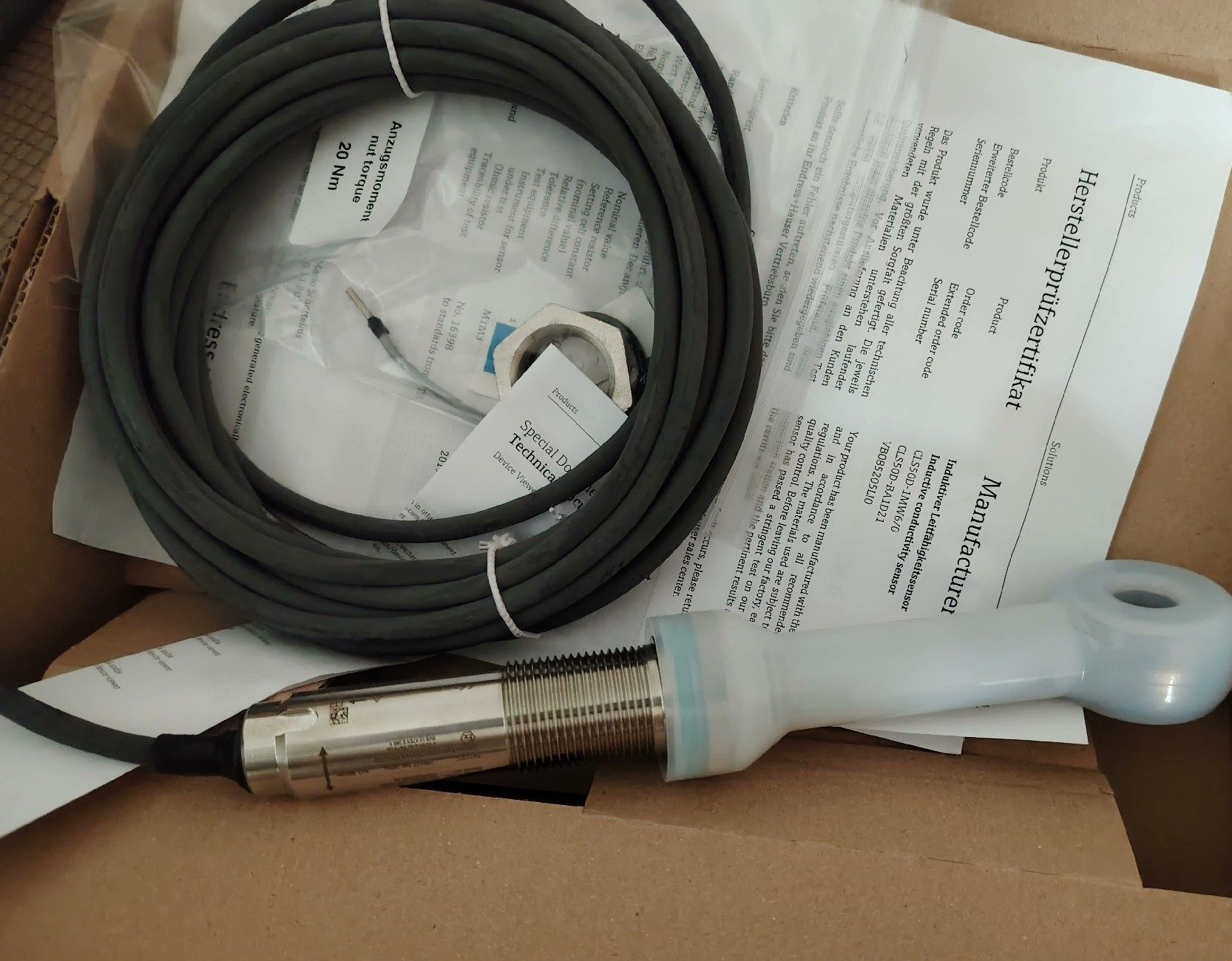 全新CLS50D原装进口E+H电导率探头传感器 包装资料配件