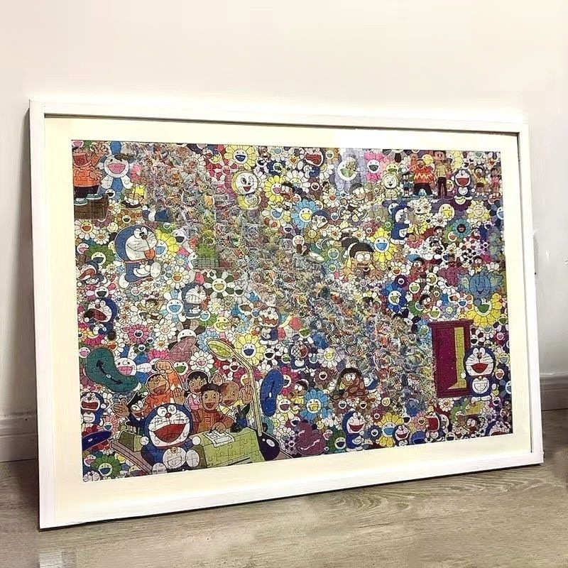 相框挂墙1070厘米拼图相框装裱7568代发500050片实木48xx画框
