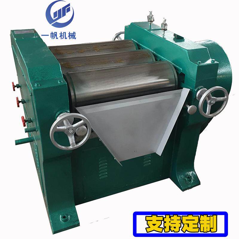 冷硬合金转轴式硅酮胶油墨颜料实验室研磨机 口红皂三辊研磨机