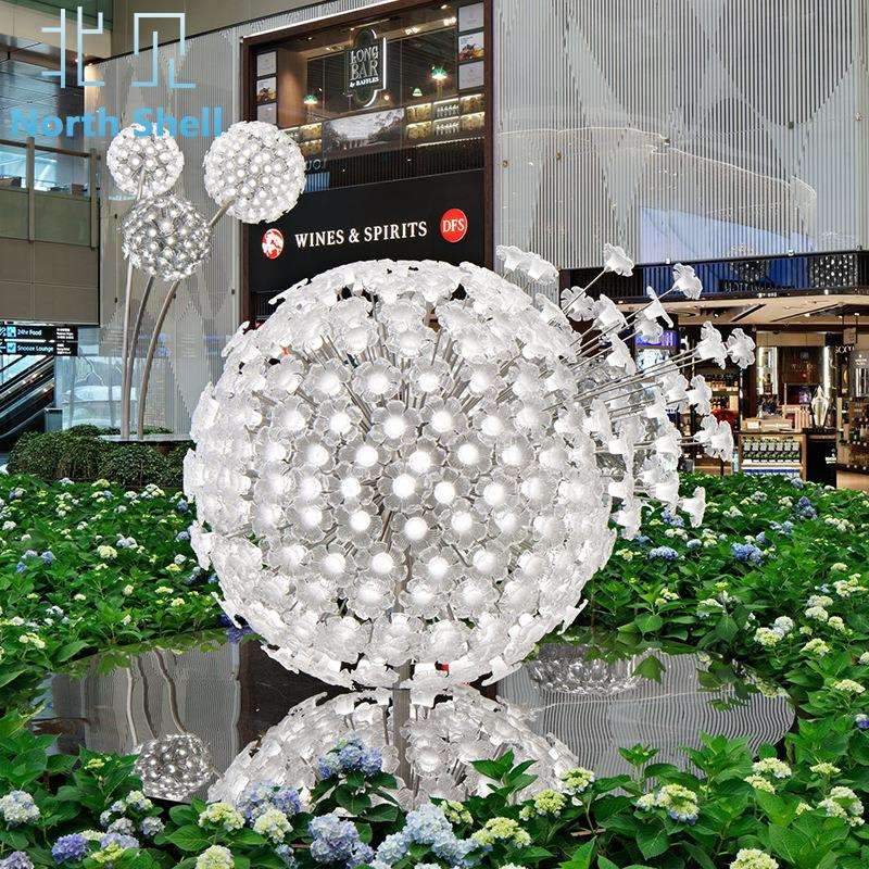 高档酒店商场大堂装饰雕塑售楼中心文化展馆大厅工程造型花朵灯具