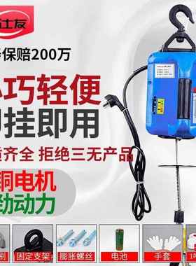 220V用电动25745葫家芦便牵引葫芦微型小吊机提升机家用悬式挂拉