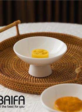 陶瓷高脚盘茶点甜盘水果点心盘中式盘糕点品寿司TIV小菜点心复盘