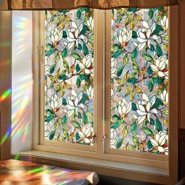 Static Window Film Window Privacy Film Colorful Stained