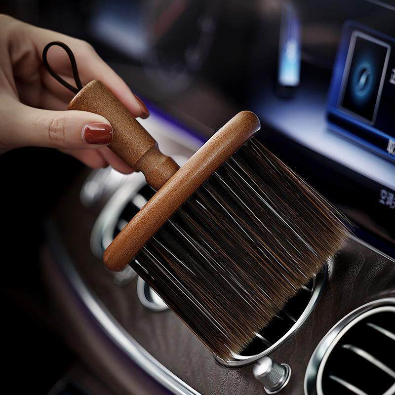 榉木车载内饰扫灰尘软毛刷车内清洁刷子出风口缝隙汽车清洗工具