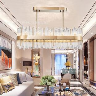 长方形现代简约轻奢玻璃棒吊灯客厅灯北欧风卧室灯家用餐厅灯