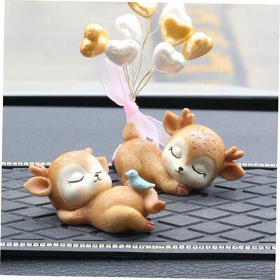 Resin Sleeping Baby Deer Mini 3D Elk Christmas Ornaments