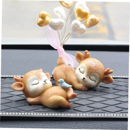 Resin Sleeping Baby Deer Mini 3D Elk Christmas Ornaments