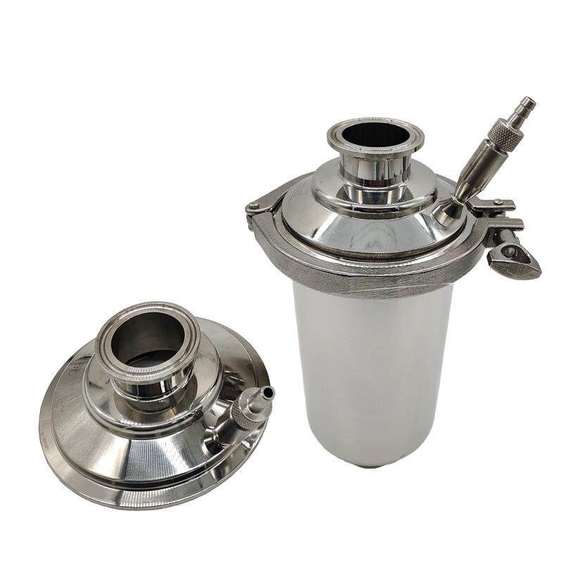 不锈钢折叠式304管道微孔膜过滤器卫生级精密分离器带排气阀单芯