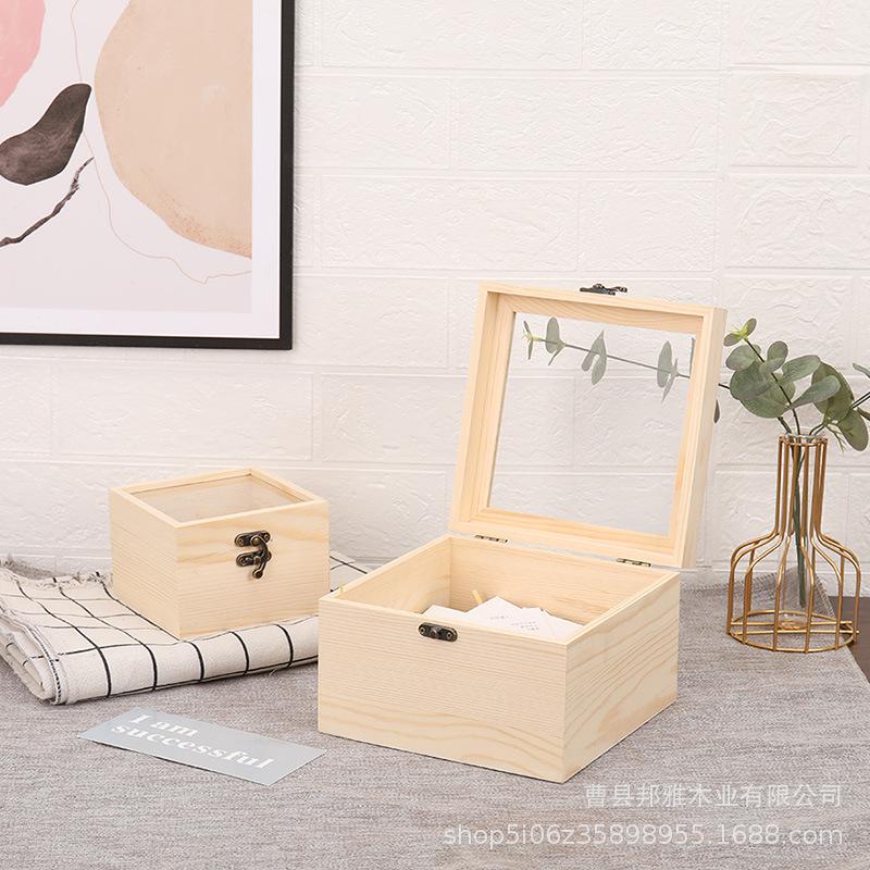 玻璃盖结婚伴娘木质喜糖木盒包装