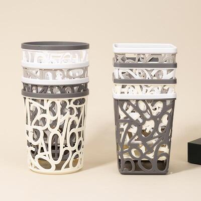 Circular Open-Top Household Trash Can, Simple Design for Off