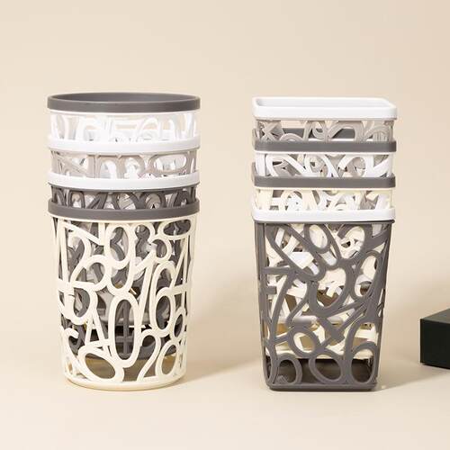 Circular Open-Top Household Trash Can, Simple Design for Off