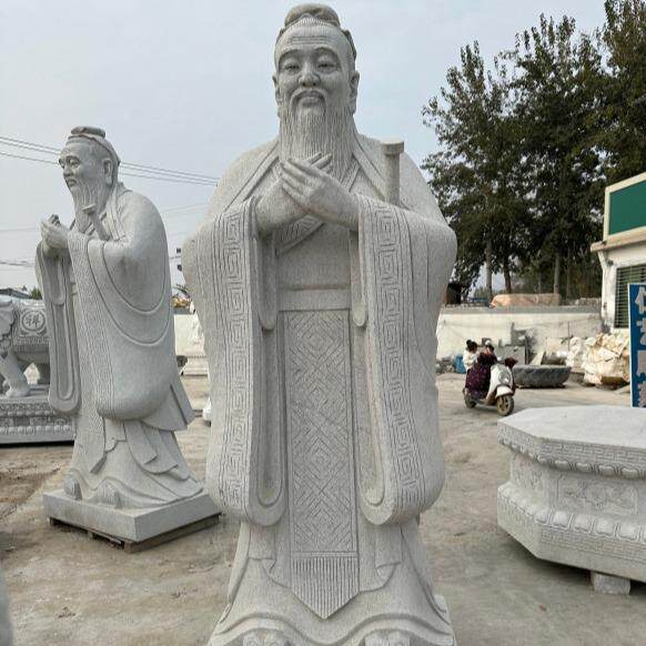 孔子孔子像石观雕汉校园雕玉塑白石雕