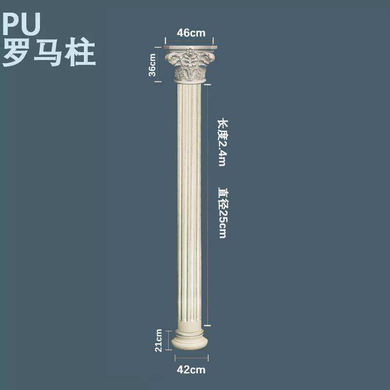 PU装式罗马柱聚氨酯材料仿石膏欧门头修圆精美别墅F779M5TH柱厂家