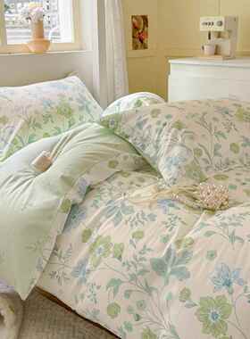 新纯棉田园列风柔软35789清新印花系四件套人学生单上下铺宿舍三