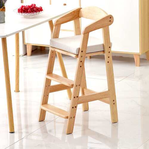 儿童实木可升降餐椅宝宝家用成长椅吃饭椅婴儿饭桌椅子大童高gω