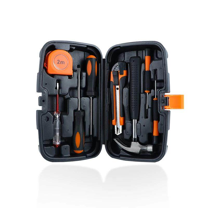 家用车用五金工具箱9件套 小型多功能组合工具维修手动工具套装