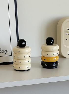 万年历旋转日历桌面创意装饰摆件乔迁礼物小众高颜值台历桌面摆件