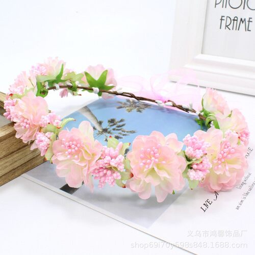 亚马逊度假村热卖拍照花环束发带