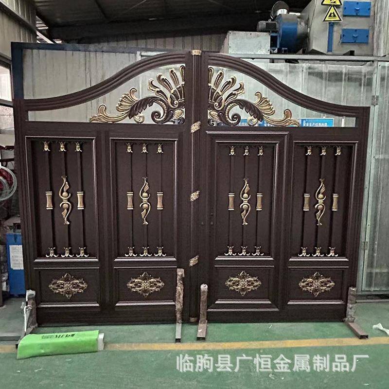 农村自建别墅庭院大门铝合金平开庭院门乡村庭院入户铝艺庭院门