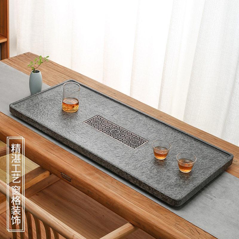 新款直销天然乌金石茶盘家用整块石材黑金石头大号茶台茶海茶具套