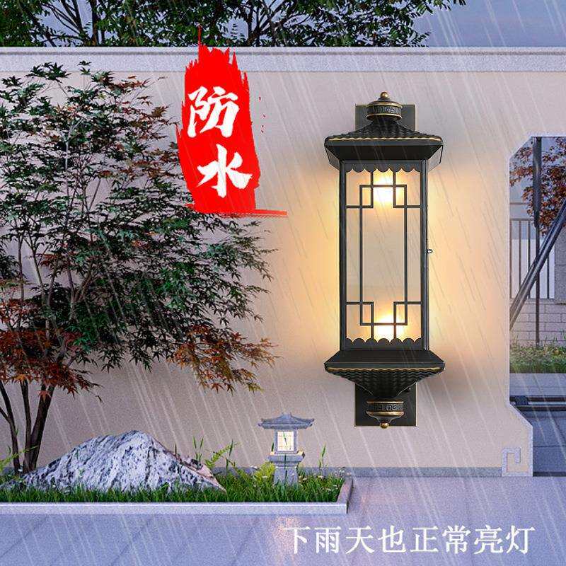 户外壁灯防水全铜新中式阳台墙壁灯别墅庭院灯过道走廊灯室外壁灯