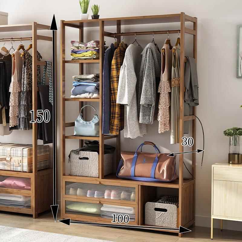 正品竹卧木晾衣服杆架落地室内单式晒衣架室挂衣架家用简易凉衣的