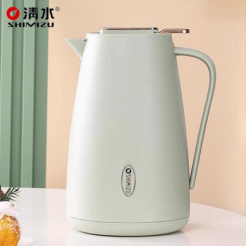 清水 时尚保温壶家用暖水壶开水瓶办公小水壶玻璃内胆咖啡壶1222