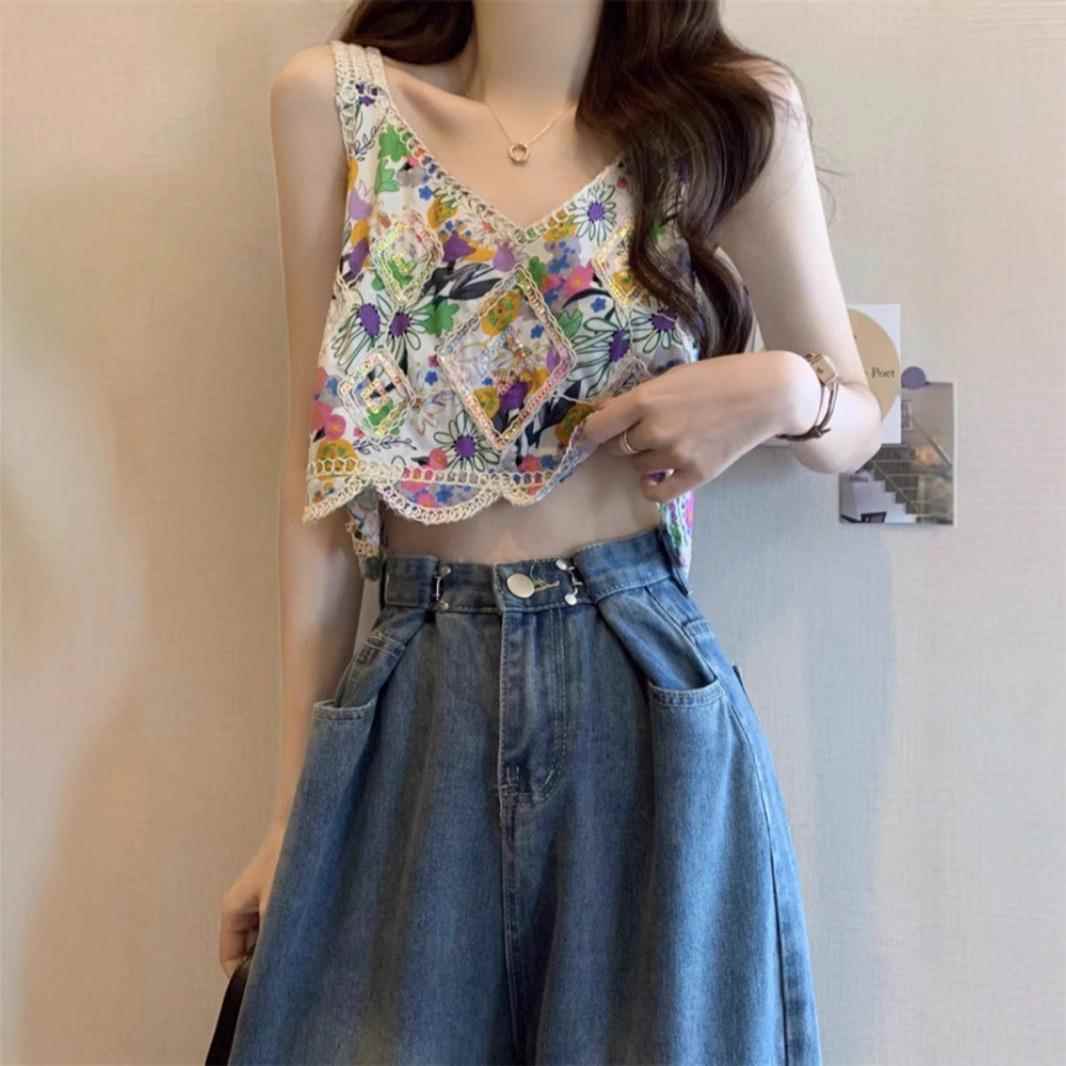 top tube girl hot sweet Bohemian summer female suspenders