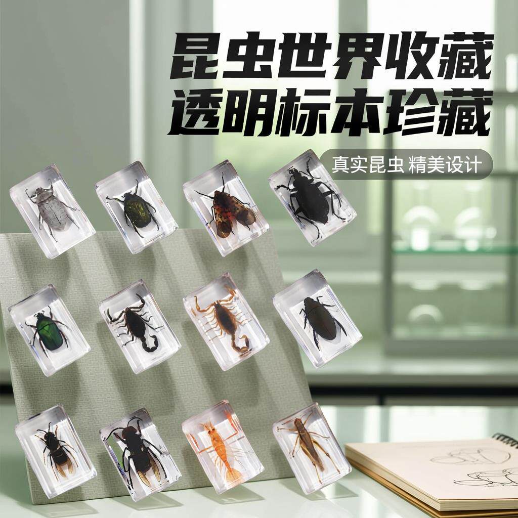 12款全套真实昆虫标本蝴蝶蝎子金龟蜘蛛生物科普教育小虫礼品礼物