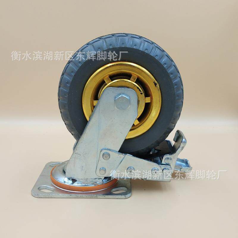 高弹力橡胶轮轮重型工业脚轮金胶轮4寸/5寸/6寸/8寸轮子