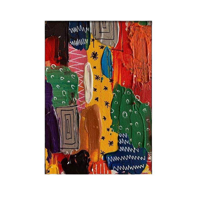 现代抽象创意客厅挂画高级感餐厅仿手绘油画平面喷绘玄关走廊壁画