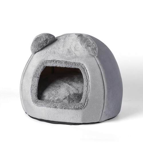 新款熊头猫窝保暖舒适加绒封闭式猫床中小型犬宠物窝宠物用品