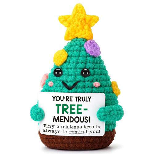 Mini Handmade Christmas Tree Crochet Decor Merry