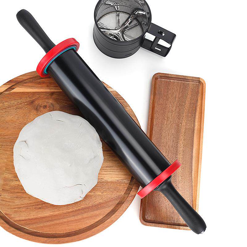 可调刻度滚轴式家用不沾面擀面杖厨房烘焙压面工具饺子皮揉面棍棒