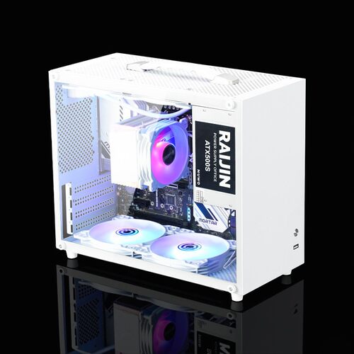 m5手提桌面机箱玻璃侧透电脑台式机M-ATX迷你mini小机箱电脑机箱