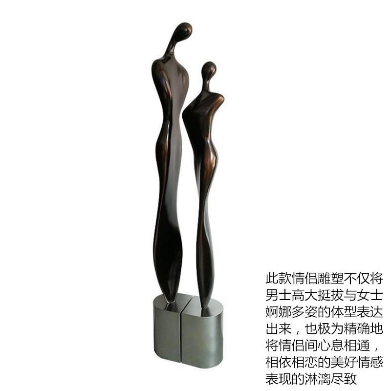 人物璃玻钢雕塑走廊过道橱窗家件户外玄关装饰摆工艺品情侣雕塑居