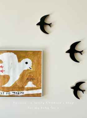 Favoria韩系ins木质燕子壁饰墙贴儿童房装饰墙面遮丑挂件背景布置